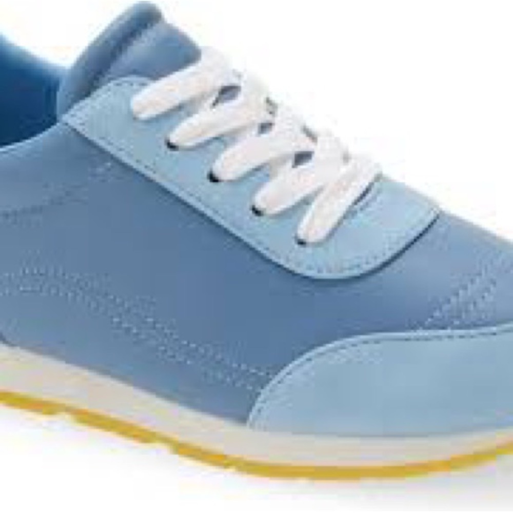 Open Edit Kids Light Blue Retro Sneakers with White Laces Size 2.5